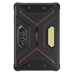 Hotwav R9 Ultra 11 8GB 512GB 5G Vermelho Rugged com traseira robusta preta, detalhes vermelhos, módulo de câmera tripla lateral e grelha dourada